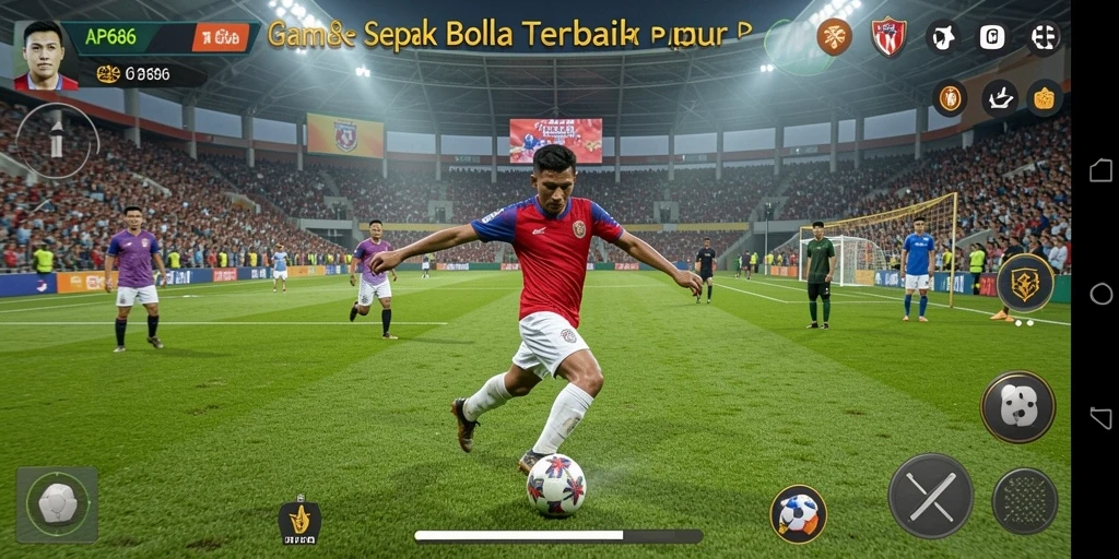 Screenshot gameplay menampilkan aksi sepak bola seru di AP686.