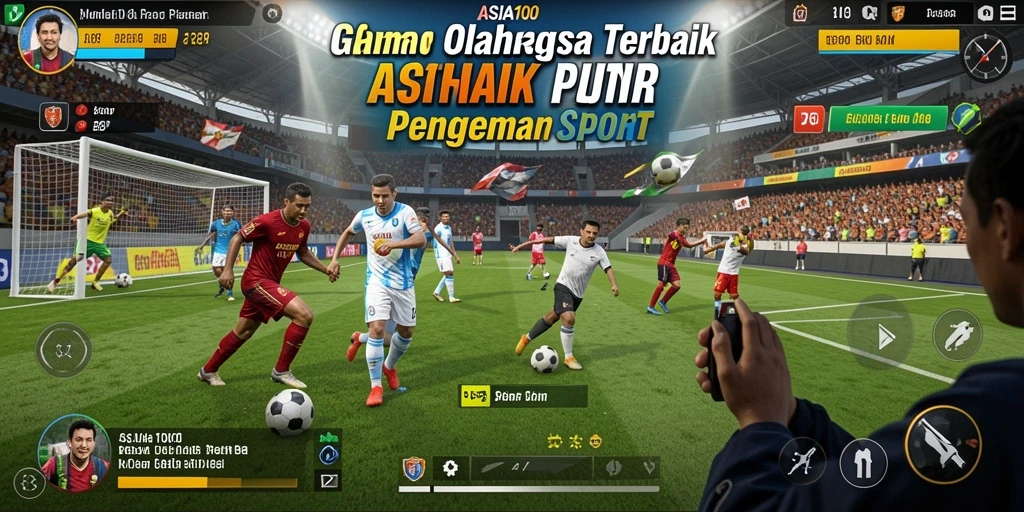 Screenshot utama ASIA100 menampilkan aksi gameplay olahraga yang mendebarkan.