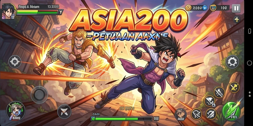 Tampilan gameplay ASIA200 dengan karakter Anime yang dinamis.