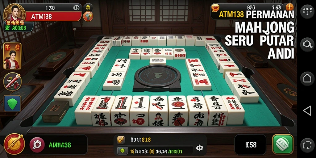 Screenshot gameplay ATM138 yang menampilkan momen seru bermain Mahjong.