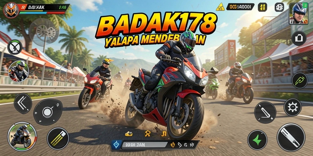 Gameplay seru dalam balapan motor BADAK178 yang mendebarkan.