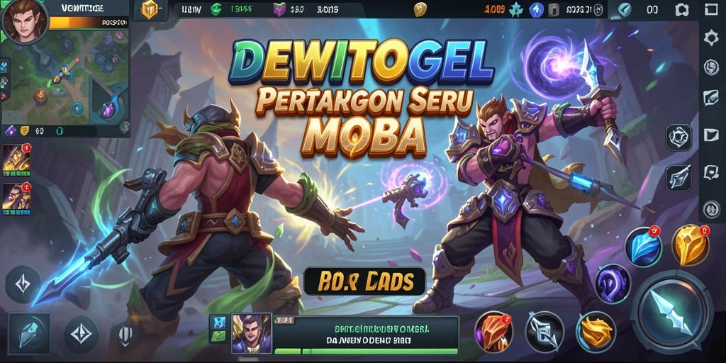Tangkapan layar gameplay DEWITOGEL yang menampilkan pertarungan tim yang intens.