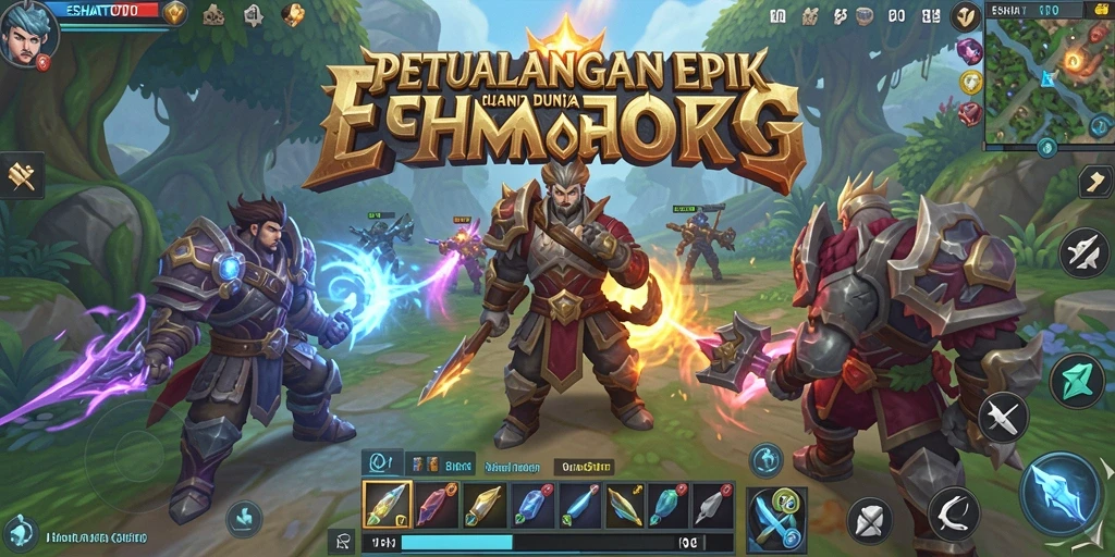 Tangkapan layar menampilkan aksi seru dalam permainan ESHATOTO dengan pertarungan karakter yang dinamis.