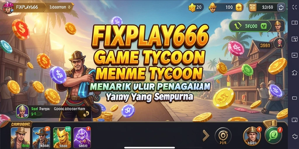 Screenshot utama FIXPLAY666 menampilkan gameplay yang mendebarkan dalam membangun bisnis Tycoon.