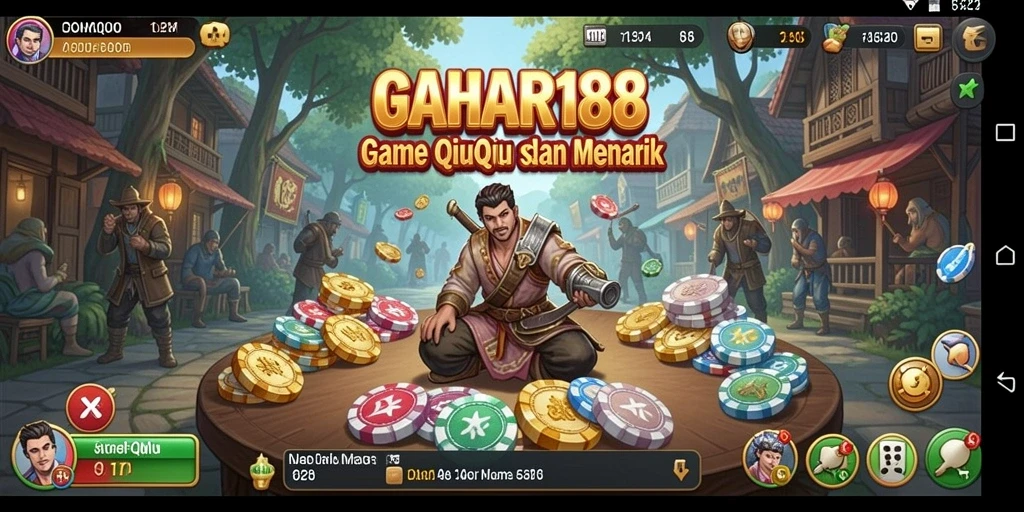 Tampilan menarik dari gameplay QiuQiu di GAHAR188.