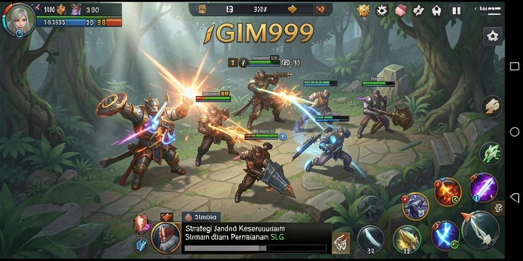 Tangkapan layar GIM999 menampilkan aksi pertempuran strategis yang menarik.