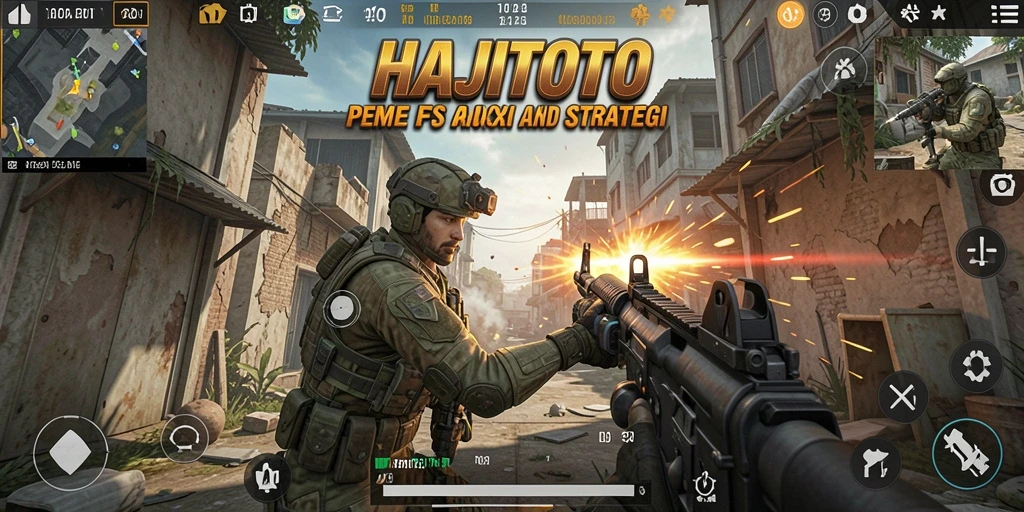Screenshot gameplay HAJITOTO dengan aksi tembak-menembak yang seru.