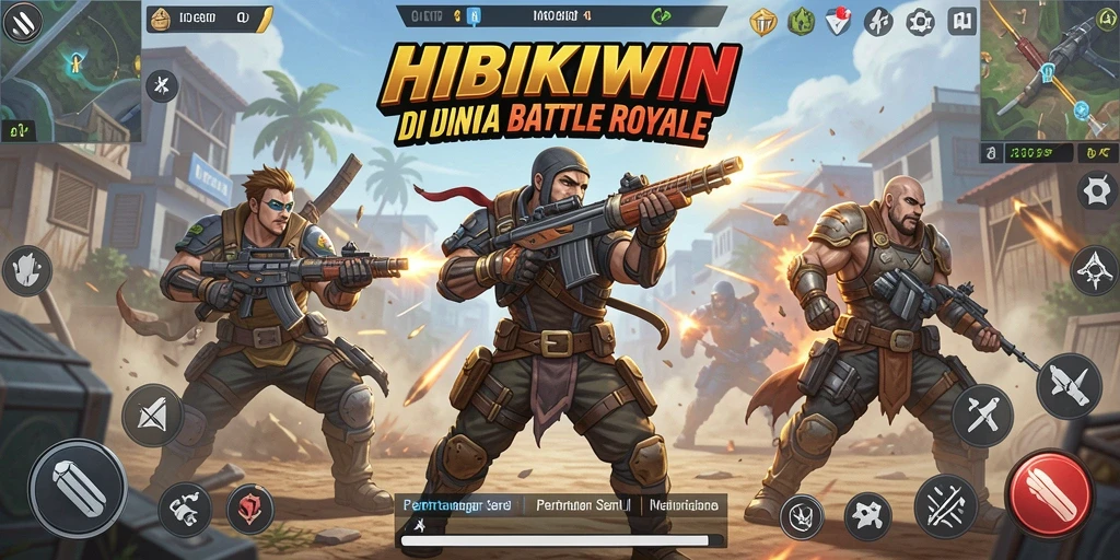 Gameplay seru dalam HIBIKIWIN dengan aksi Battle Royale yang memukau.