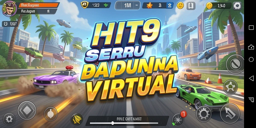Tampilan gameplay HIT9 yang mendebarkan dengan balapan cepat di trek.