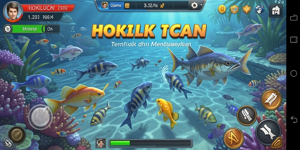 Screenshot menampilkan aksi seru dalam game Tembak Ikan HOKILUCK.