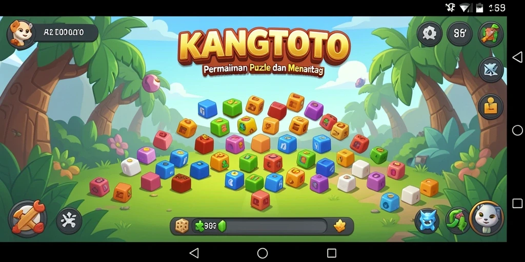 Tampilan gameplay KANGTOTO dengan teka-teki yang menarik.