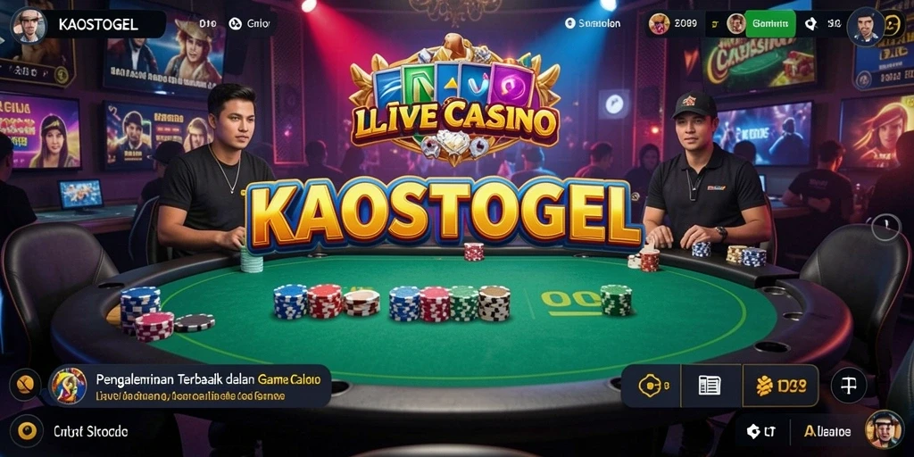 Tangkapan layar KAOSTOGEL menampilkan dealer langsung dalam permainan Live Casino yang mendebarkan.