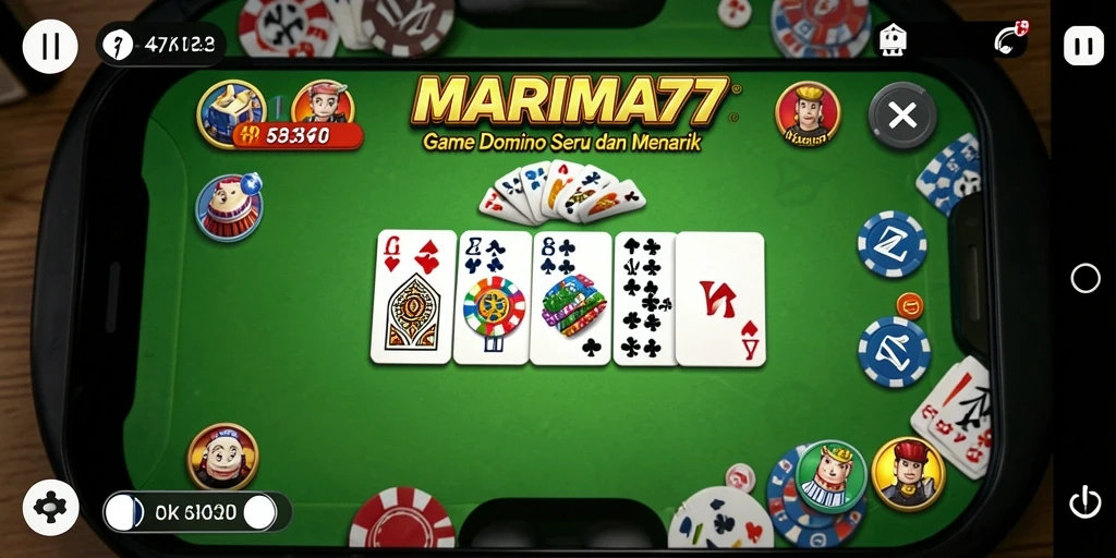 Tampilan gameplay menarik dalam permainan Domino MARIMA77.