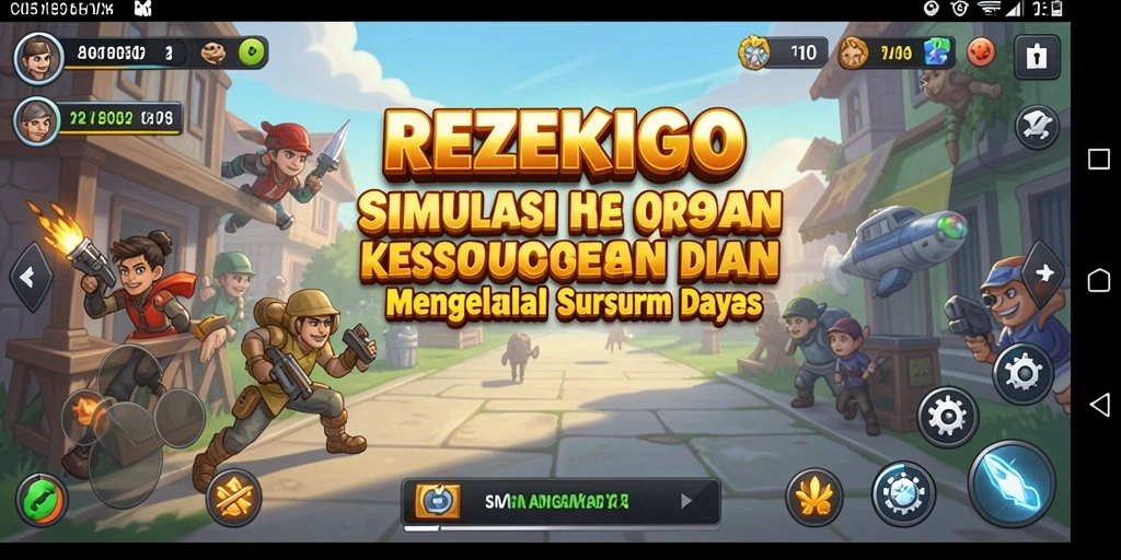 Tampilan gameplay <strong>REZEKIGO</strong> yang menampilkan aktivitas pengelolaan sumber daya.