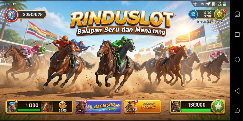 Tampilan gameplay seru di RINDUSLOT dengan aksi balapan yang mendebarkan.