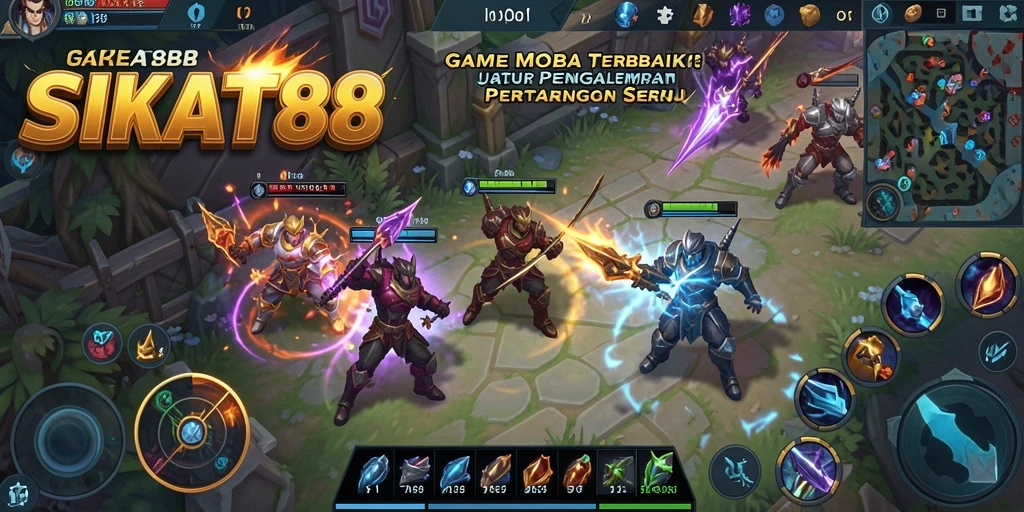 Gameplay seru SIKAT88 dengan karakter berwarna-warni dan pertarungan tim.